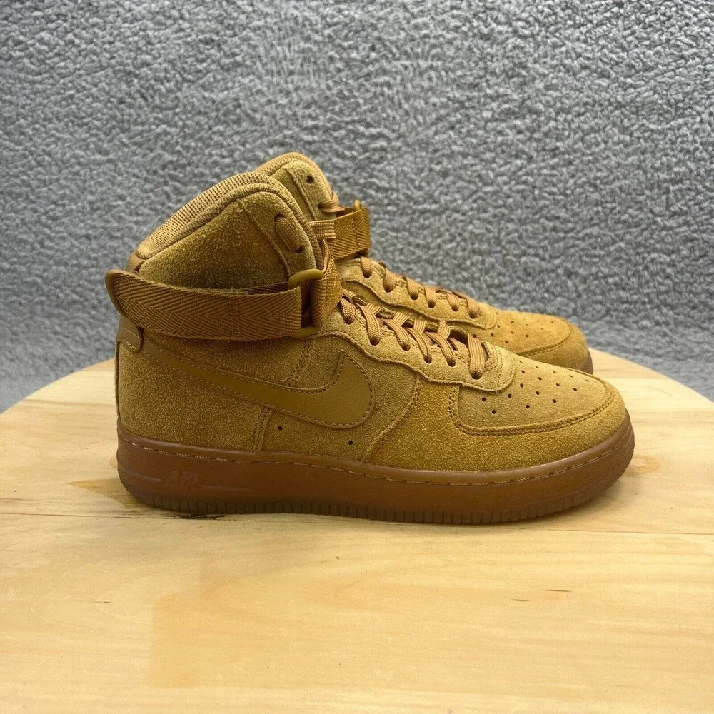 Nike Air Force 1 High LV8 3 Womens Size 7 (5.5Y) Shoes Wheat Suede Sneakers